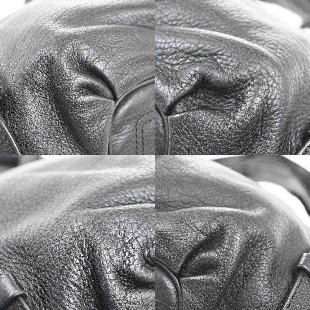 CELINE Logo Bittersweet Hobo Shoulder Tote Hand Bag Leather Black SHW 75RL829 - Picture 12 of 15